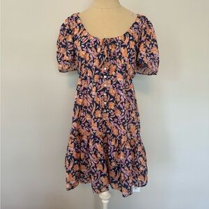 J. Crew Navy and Peach Floral Coverup Dress